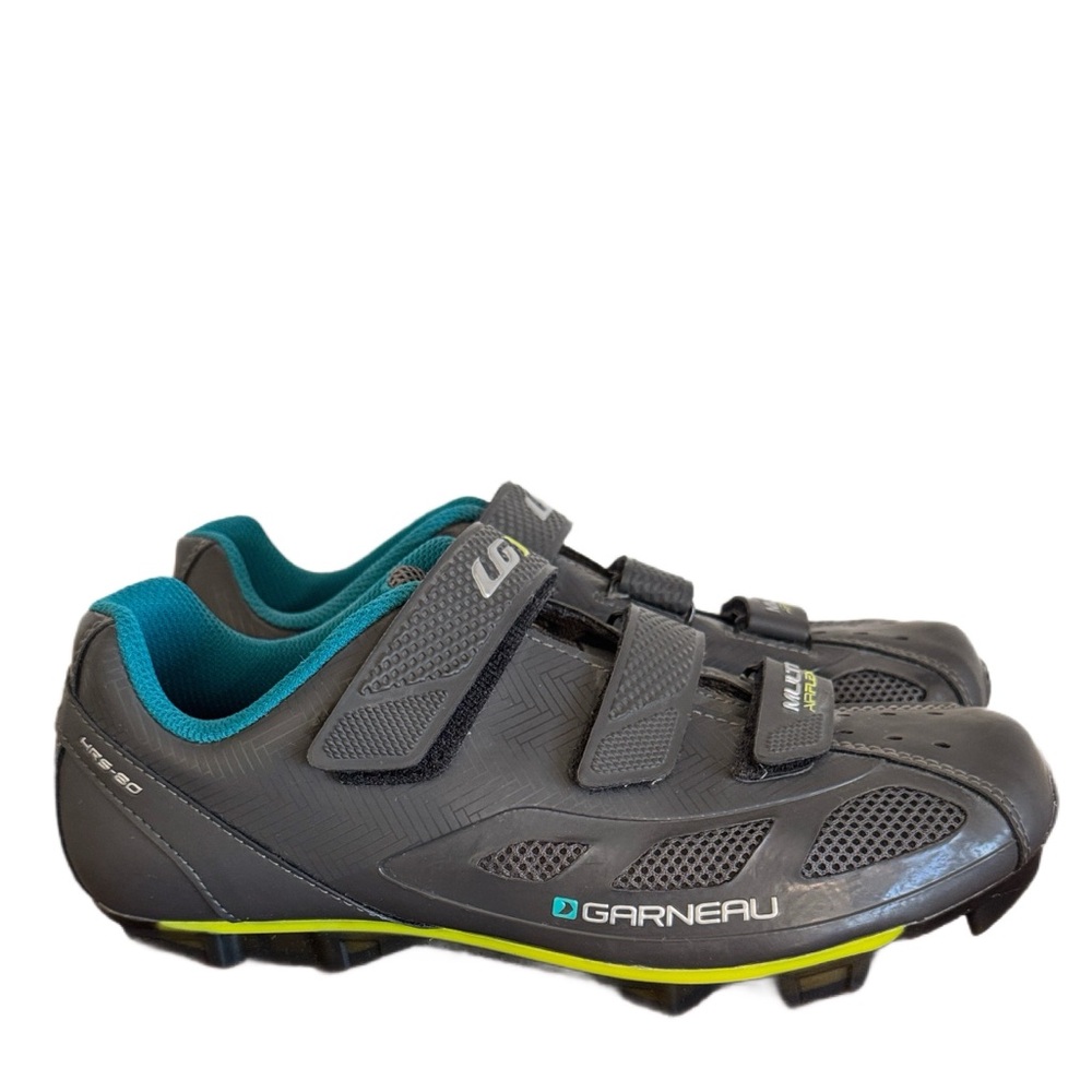 VGUC/ Like New⭐️Garneau Cycling Spin Shoes in Grey with Teal Accents Size 40